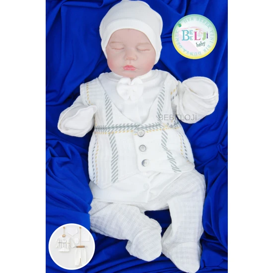 Bebeloji Baby Luka Erkek Bebek Hastane Çıkışı 5'li Set ( Yenidoğan Kıyafeti )