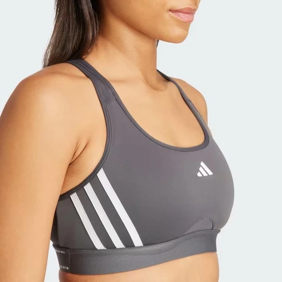 Adidas IU1708 Power Impact Train Medium-Support 3-Stripes Bra Siyah