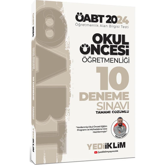 Yediiklim Yayınları 2024 ÖABT Okul Öncesi Öğretmenliği Tamamı Çözümlü 10 Deneme