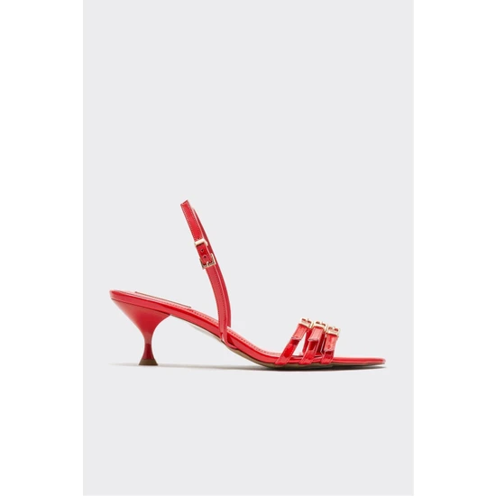 Elle Shoes Kırmızı Kadın Topuklu Sandalet