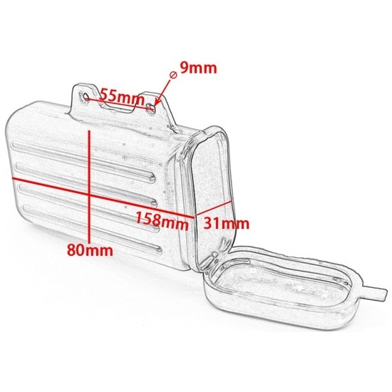 Cassetta Degli Attrezzi Per Moto DR250, Djebel, TW200, TW225 - In Plastica Nera, Dimensioni Compatte, Facile Installazione