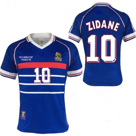 Fransa 1998 Retro Zidane Forması