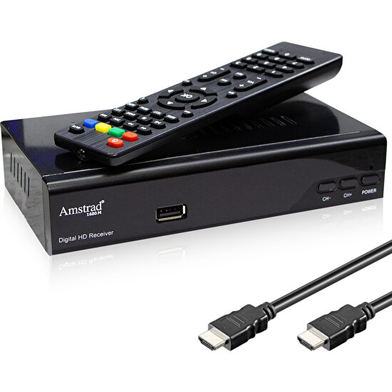 Amstrad 1680 M - Full Hd Set Üstü Uydu Alıcısı - ( Kanallar Yüklü - Tkgs - USB - HDMI - Scart )