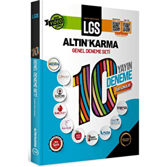 Altın Karma Yayınları 2024 LGS 8. Sınıf 10 Farklı Yayın 10 Deneme Tüm Konular Sorular Tamamı Video Çözümlü
