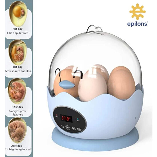 Epilons Mini Ev Tipi 7 Yumurtalık Kuluçka Makinesi EPO07 | Yumurta Kuluçka Cihazı