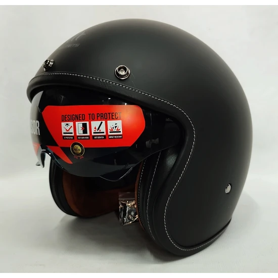 mt Kask mt Le Mans 2 Sv Mat Siyah Yarım Kask