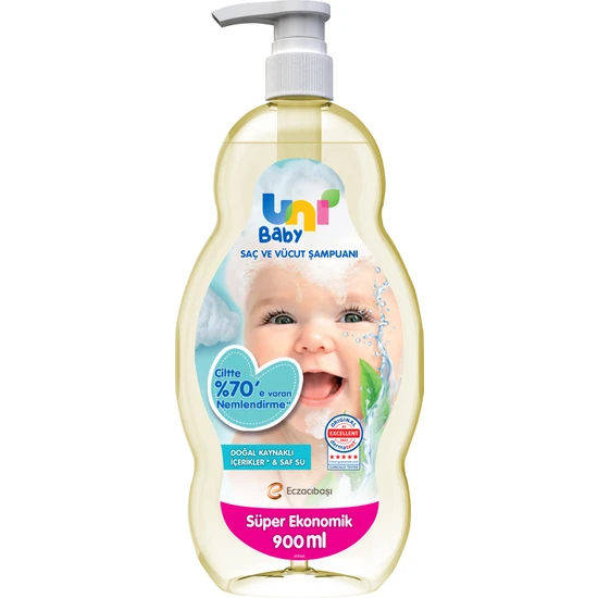 Uni Baby Bebek Saç ve Vücut Şampuanı 900 ml