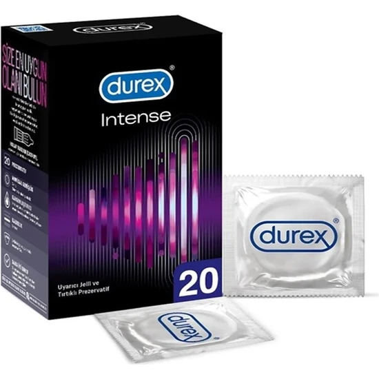 Durex Intense 20'li Uyarıcı Jelli ve Tırtıklı Prezervatif