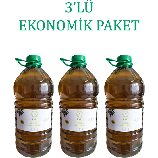 Safi Riviera Zeytinyağı 15l - 5 litrelik 3’lü Ekonomik Paket - 5l x 3
