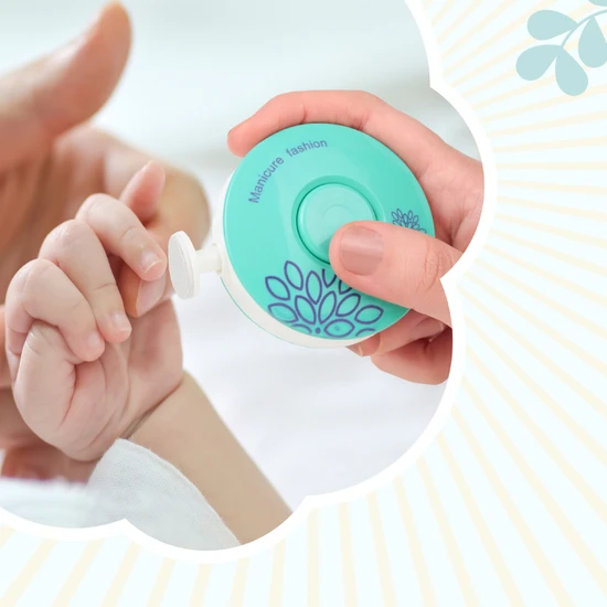 Hodaf Yenidoğan Bebek Tırnak Törpüsü Pilli 6 Başlıklı Çocuk Tırnak Makası Manikür Set Bebek Bakım Tırnak Makası