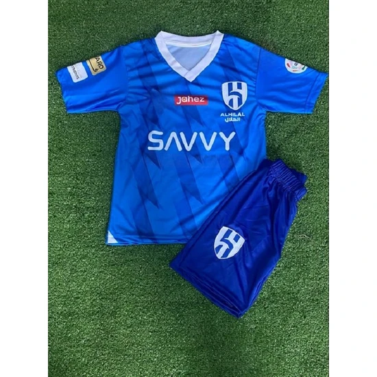 Bite Nose Neymar Al Hilal Çocuk Mavi T-Shirt Halısaha Forması