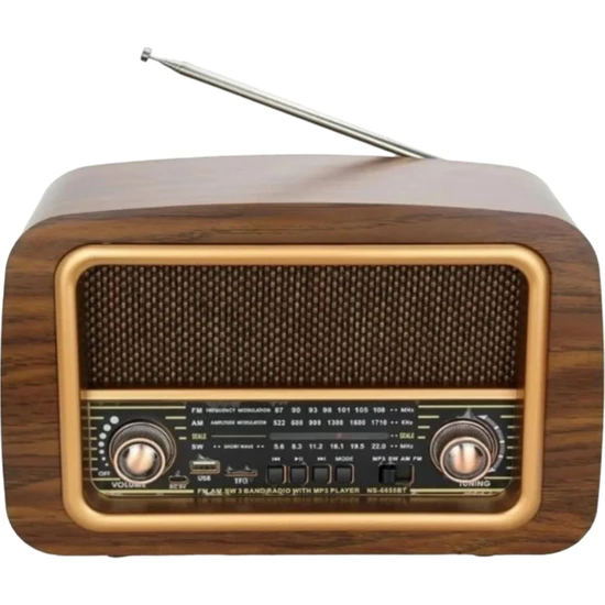 Everton Nostaljik Ahşap Radyo Klasik Eskitme (Bluetooth,usb,aux Destekli)