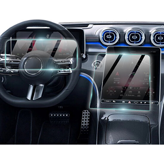 IPG Mercedes Benz 2021/2024 C-Class Glc C300 300 C400 C63 S Class W223 W206 11.9 Inch Multimedya 12.3 Inch Gösterge Için 9h Nano Ipg Proactive Ekran Koruyucu (Set- (12.3 Dashboard-11.9 Navigation))