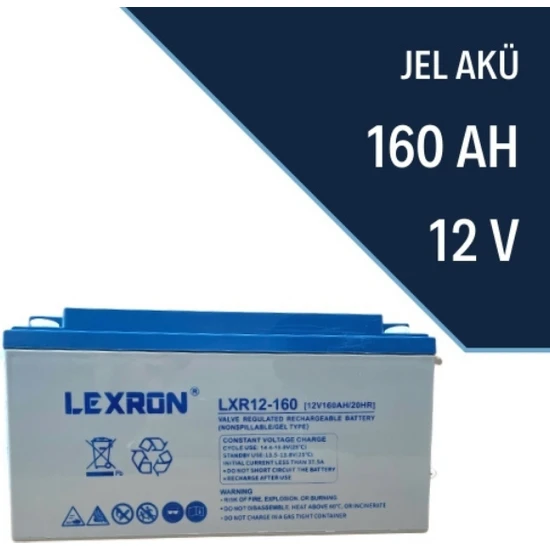 Lexron 12V 150AH-160AH Deep Cycle Nano Carbon Solar Jel Akü