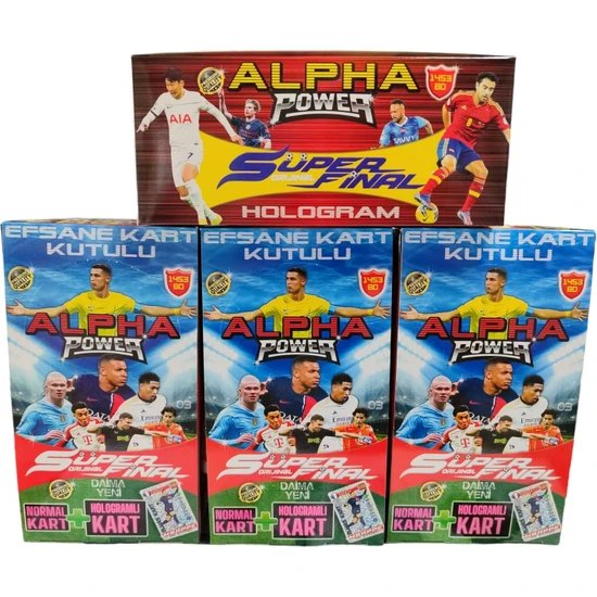 Emrah Gültekin Alpha Power 40 Minik Kutu 320+80:400 Adet Efsane Kart Kutulu Süper Final Futbolcu Kartları Oyun Kart