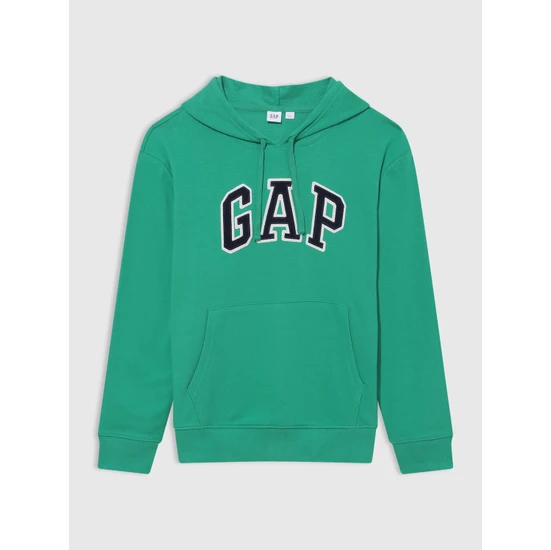 Gap Kadın Yeşil Gap Logo Fransız Havlu Kumaş Sweatshirt