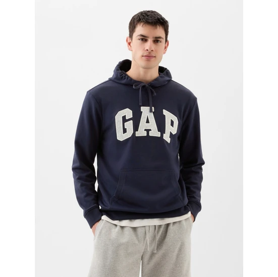 Gap Erkek Lacivert Gap Logo Fransız Havlu Kumaş Sweatshirt