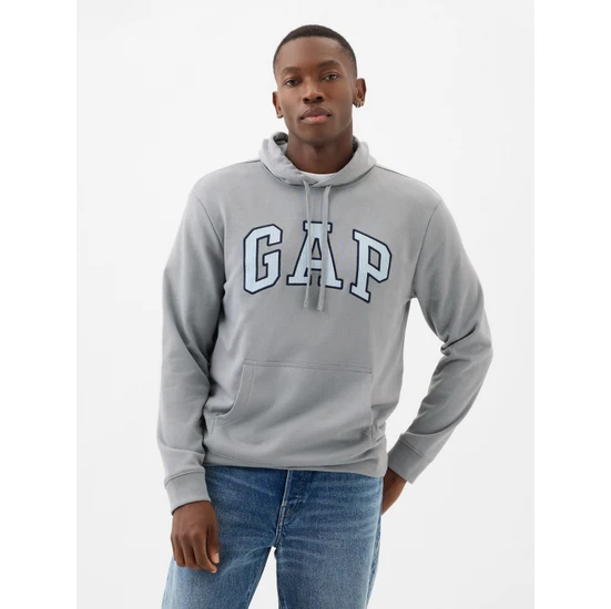 Gap Erkek Gri Gap Logo Fransız Havlu Kumaş Sweatshirt