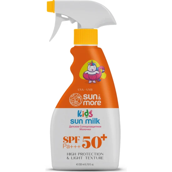 Sun & More Spf 50+ Çocuk Güneş Kremi - Hassas Ciltler İçin Koruyucu ve Nemlendirici 200 ml