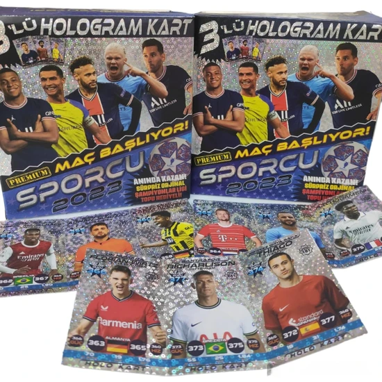 Emrah Gültekin Premium 2023 Hepsi Hologramlı 6 Poşet 18 Adet Kart Futbolcu Oyuncu Kartı Hologramlı Oyun Kağıtları