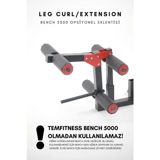 Temfıtness Leg Extension / Curl Aparatı (Bench 5000 Uyumludur)