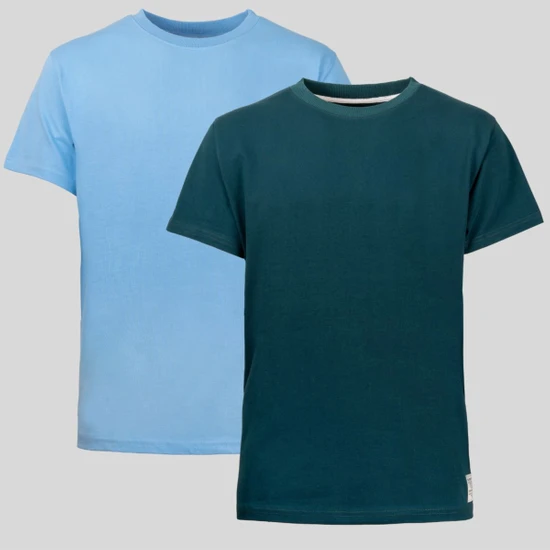 Four Man 2 Adet Erkek %100 Pamuk Standart Kalıp Kolay Kırışmayan  Düz Renk Basic Tişört