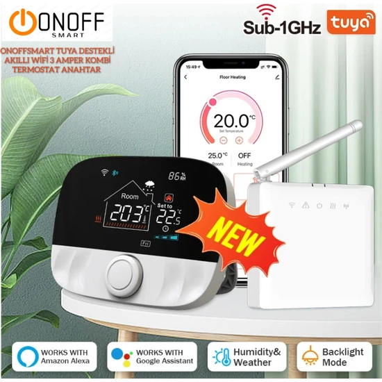 ONOFFSMART Tuya Destekli Akıllı Wifi 3 Amper Kombi Termostat Anahtar