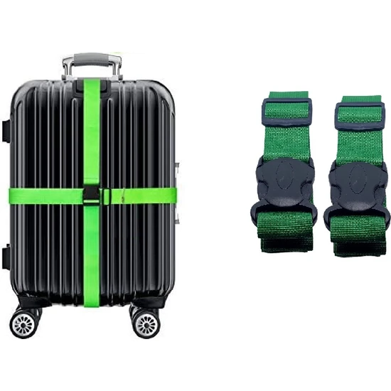 Etivizyon Valiz Bavul Emniyet Kemeri 2 Adet Yeşil