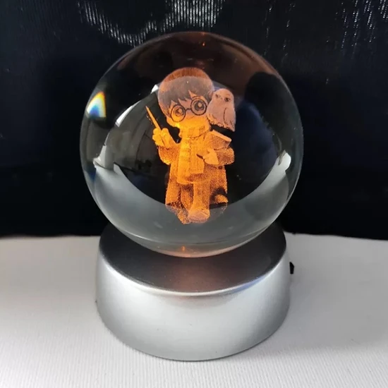 Es Dekor Işıklı Kristal Cam Küre Harry Potter Baykuş Asa Sihir Tasarım Ofis Ev Sevdikleriniz Için 1 Adet