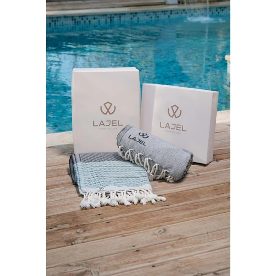 Lajel Luxury 2'li Takım %100 Pamuk Peştemal Plaj, Deniz, Spa Havlusu 90X170