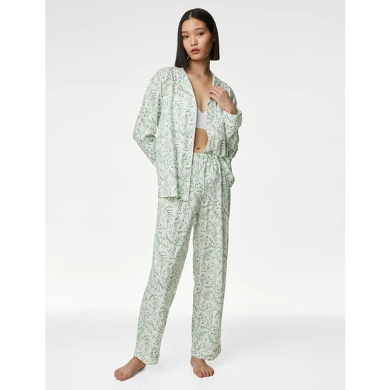 Marks & Spencer Cool Comfort™ Uzun Kollu Pijama Takımı