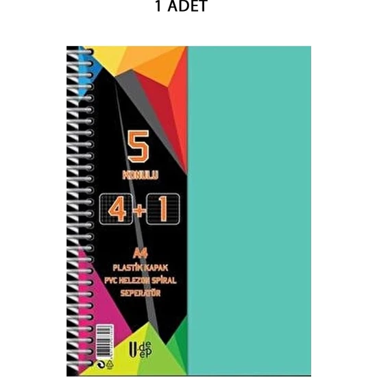 Just Cheap Toptanbulurum Spiralli Pp Kapak 4+1 125  Yaprak Ayraçlı Defter