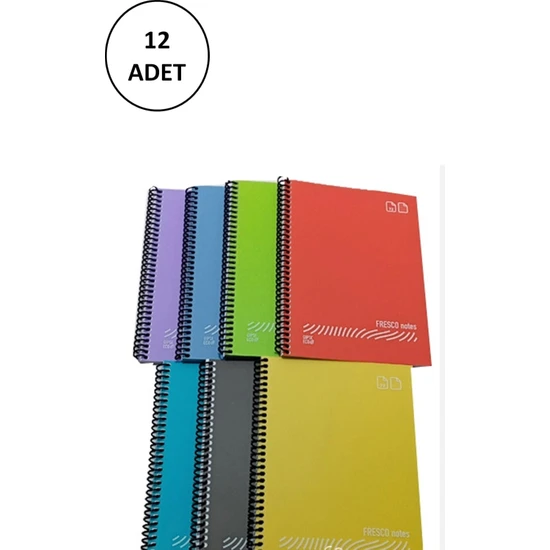 Just Cheap Toptanbulurum Fresco Spiralli Plastik Defter A4 72 Yaprak Kareli GP.3-4933000-2011 12 Adet