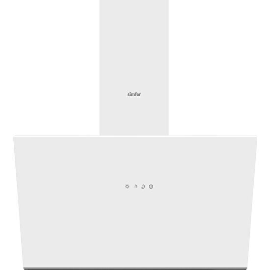 Simfer SD8722 60 cm Eğimli Beyaz Cam Davlumbaz