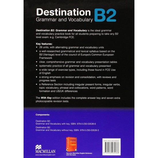 Destination Grammar & Vocabulary B2: Student's Book with Kitabı