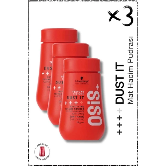 Osis Dust It Güçlü Tutuş Mat Hacim Saç Pudrası 10G x 3 Adet | Powder Mat Toz Wax