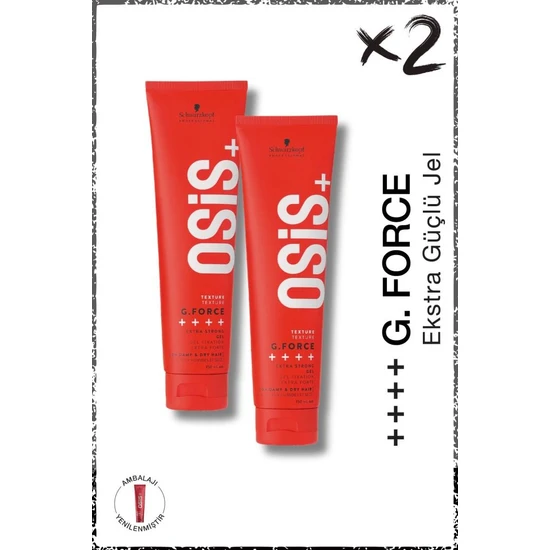 Osis G.force Ekstra Güçlü Jel Saç Jölesi 150ML x 2 Adet | Kalıcı Tutuş Krem Parlaklık Jeli