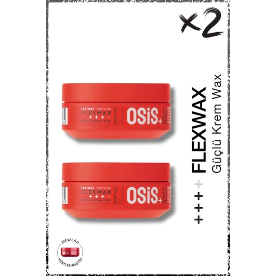 Osis Flexwax Ultra Güçlü Doku Veren Krem Wax 85ML x 2 Adet | Yeniden Şekillendirilebilen Stiller