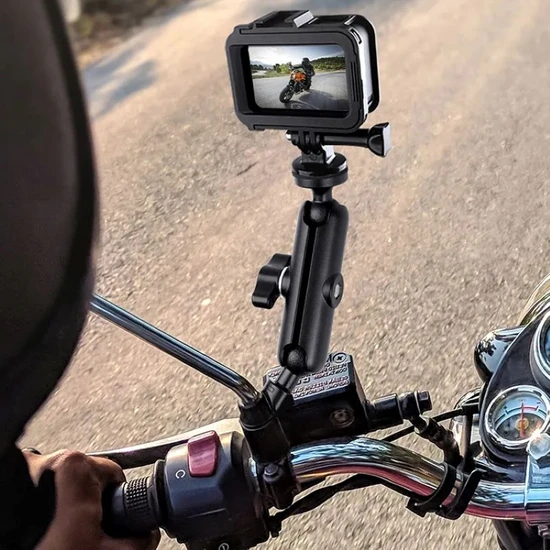 Fimtech Motosiklet Bisiklet Aynaya Monte Ayarlanabilir Kamera Tutucu Aparat
