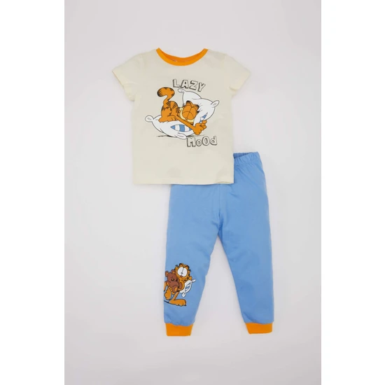 DeFacto Erkek Bebek Garfield Kısa Kollu Penye Pijama Takımı C1996A524SM