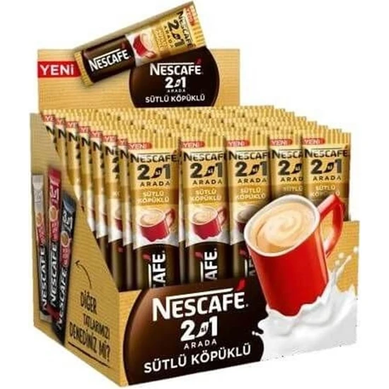 Nescafe 2'Si 1 Arada Sütlü Köpüklü 10 gr 48'li Paket