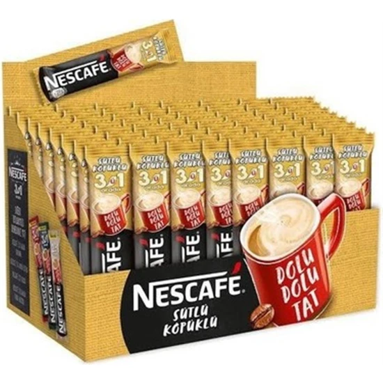 Nescafe 3'ü 1 Arada Sütlü Köpüklü 17,4 gr 72'li Paket