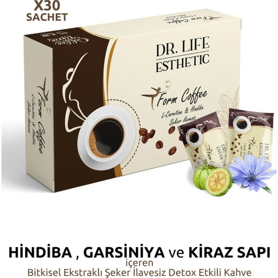 Dr. Life Hindiba Kahvesi Detox Kahve Şeker Ilavesiz (Hindiba, Garsiniya ve Kiraz Sapı Özlü) 150 gr