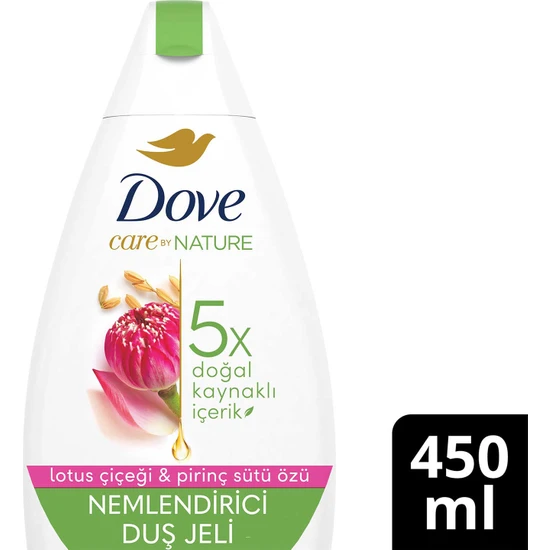 Dove Care By Nature Nemlendirici Duş Jeli Lotus Çiçeği & Pirinç Sütü Özü 450 ml