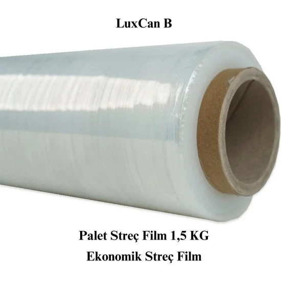 LuxCan B Palet Streç Film 1,5 kg 17 Micron Eşya Mobilya Vs Sarmak Için Uygundur Paketleme Streçi