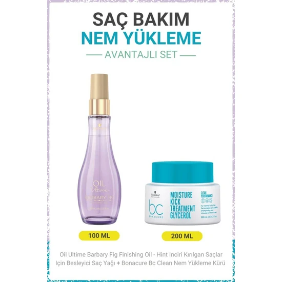 Schwarzkopf Bonacure Barbary Fig Finishing Oil - Besleyici Saç Yağı +  Bc Clean Nem Yükleme Kürü