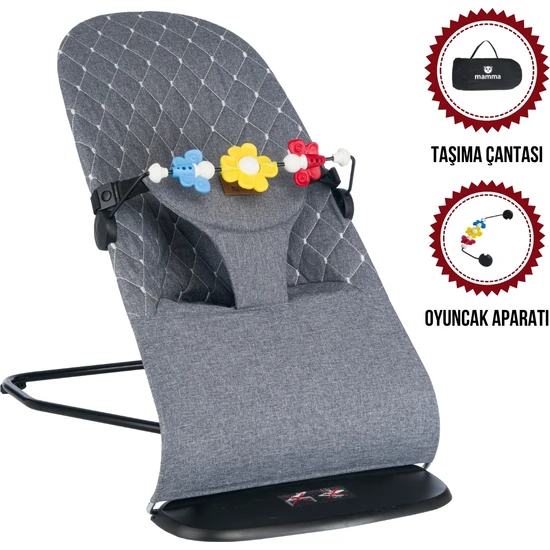 Mamma Smile Cotton Sallanır Üç Kademeli Ana Kucağı ( Oyuncak Aparatı ve Seyahat Çantası )