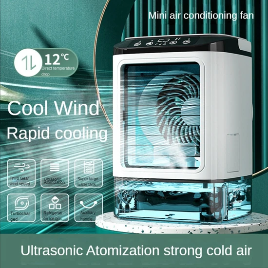 Gui Xulian Sprey Soğuk Fan Ev Mini USB Masaüstü Soğutma Küçük Klima Fanı Taşınabilir Islak Islak Su Sprey Soğuk Fan (Yurt Dışından)