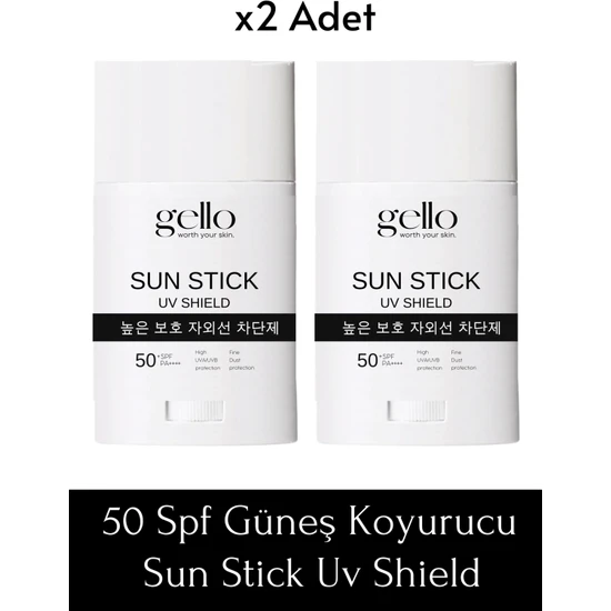 Gello 2'li Stick Güneş Kremi 50 Spf - Sun Stick Uv Shield