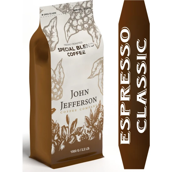 John Jefferson Espresso Çekirdek Kahve Classic 1000 gr